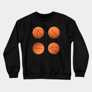 Basketball Lovers Basketballs Pattern for Fans and Players (Black Background) Crewneck Sweatshirt